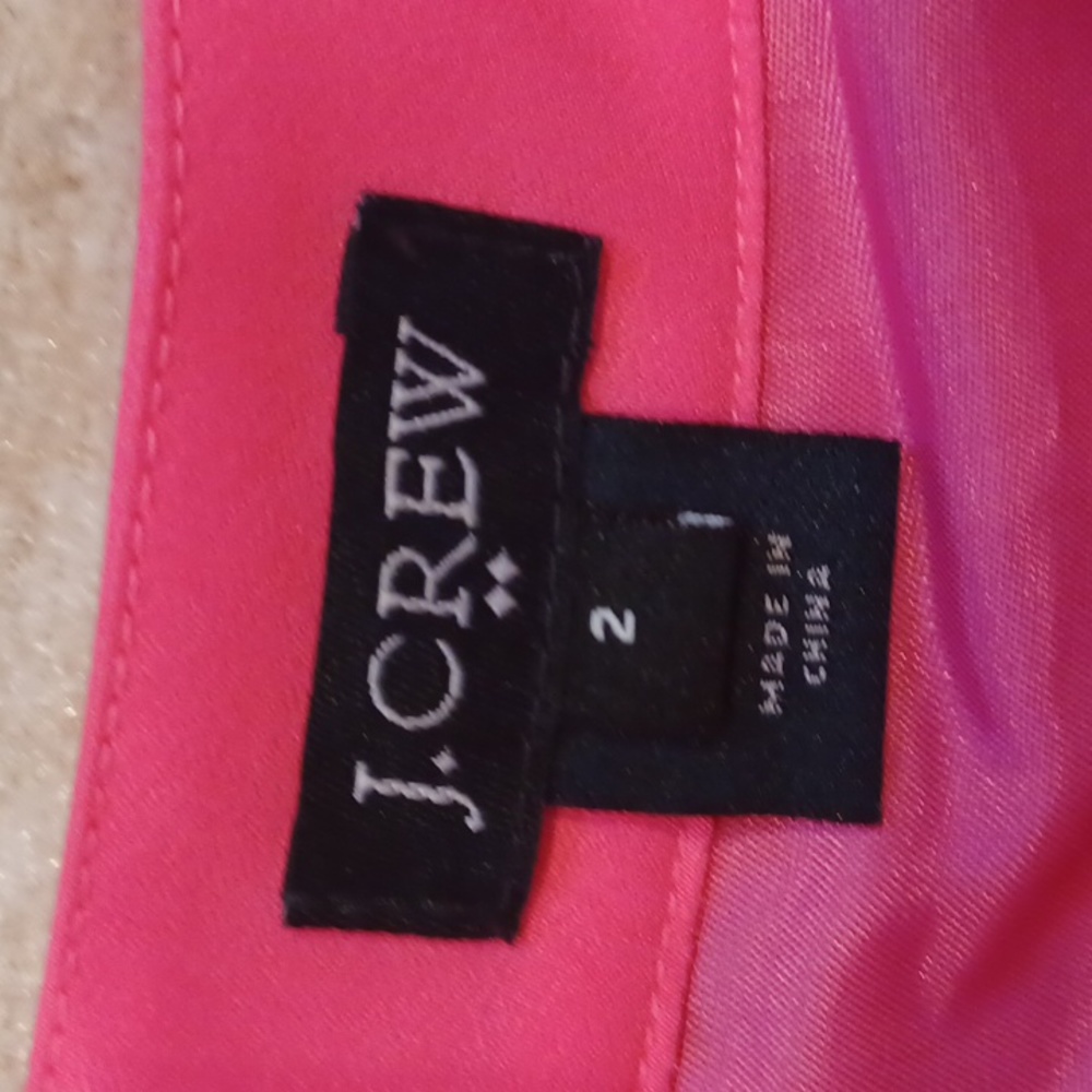 J. Crew Factory Orange/Pink Color Block Silky Skirt - Picture 5 of 7